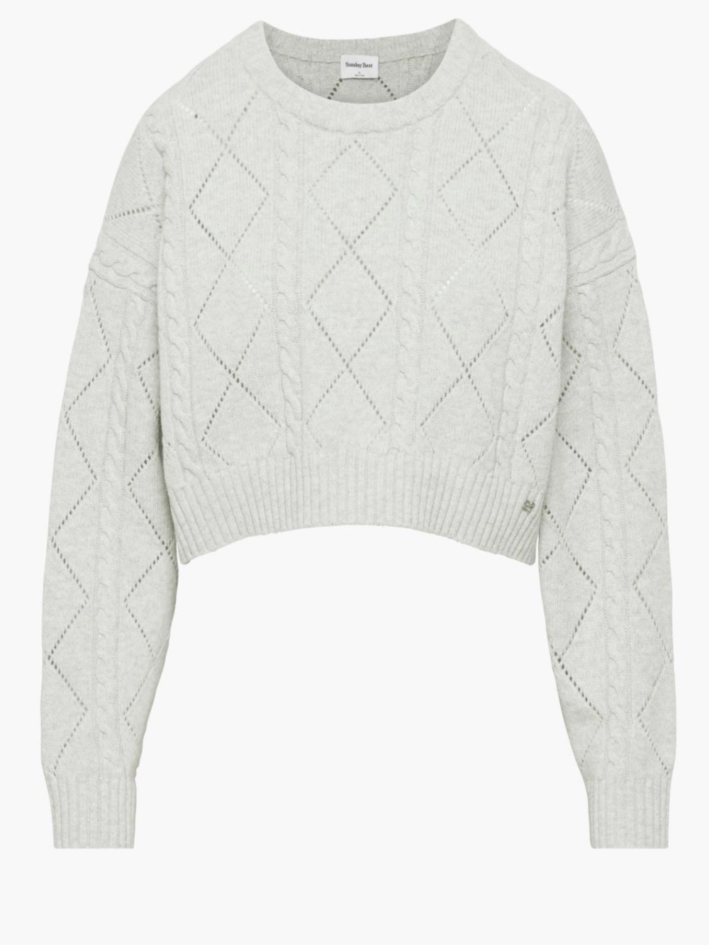 Aritzia Peggy cropped pale grey sweater with tags new
